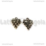 Charm Uva in metallo argento antico 19x4mm