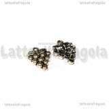 Charm Uva in metallo argento antico 19x4mm