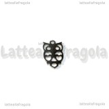 Ciondolo Gufo Filigranato in Acciaio Inox 14.5x9mm