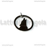 Ciondolo Lupo che ulula in Acciaio Inox 20mm
