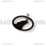 Ciondolo Lupo che ulula in Acciaio Inox 20mm