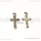 Charm Croce in metallo argento antico 12x9mm