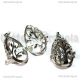 Ciondolo Goccia apribile filigrana Albero della Vita in rame argentato 45x27mm