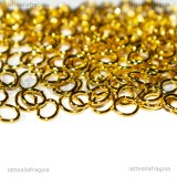 100 Anellini Ovali in metallo gold plated 5.5x4.3mm