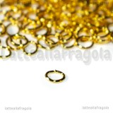 100 Anellini Ovali in metallo gold plated 5.5x4.3mm