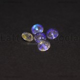 5 Ciondoli in Vetro Tondo Sfaccettato Cristal AB 8x4mm