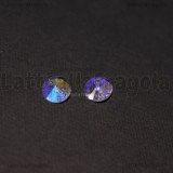 5 Ciondoli in Vetro Tondo Sfaccettato Cristal AB 8x4mm