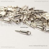 10 Charms Proiettile 3D in metallo argento antico 15x4mm