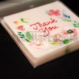 10 buste in plastica Fiori Thank You con bordo adesivo 10x7cm