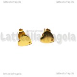 Coppia di orecchini a perno Cuore in Acciaio Inox Dorato 8x8mm