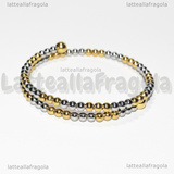 Base Bracciale Rigido in Acciaio Inox Dorato sfera svitabile 65mm