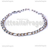 Bracciale in Acciaio Inox maglia Figaro 21cm
