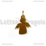 Ciondolo Angelo in Acciaio Inox Dorato 15x11.5mm