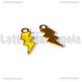 Charm Fulmine in metallo dorato smaltato 21x8mm