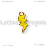 Charm Fulmine in metallo dorato smaltato 21x8mm