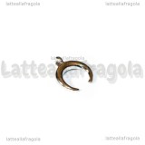 Charm Luna Crescente o Doppio Corno in metallo argentato 12x10mm