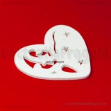 Cuore in legno traforato bianco 34.4x30mm