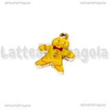 Charm Gingerbread in metallo dorato smaltato biscotto 20.5x14mm