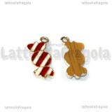 Charm Caramella in metallo dorato smaltato 21x10mm