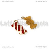 Charm Caramella in metallo dorato smaltato 21x10mm