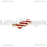 Charm Caramella in metallo dorato smaltato 21x10mm