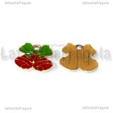 Charm Campanelle in metallo dorato smaltato 15.5x15mm
