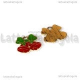 Charm Campanelle in metallo dorato smaltato 15.5x15mm