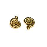 Ciondolo Conchiglia Nautilus in Acciaio Inox Dorato 13.5x9.5x2mm