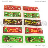 10 Adesivi Merry Christmas colorati 60x25mm