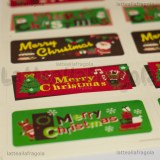 10 Adesivi Merry Christmas colorati 60x25mm