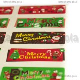 10 Adesivi Merry Christmas colorati 60x25mm