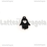 Ciondolo Mano di Fatima con cuore in Acciaio Inox 15x9.5x1.2mm