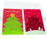 10 buste in plastica Albero di Natale Merry Christmas con bordo adesivo 10x7cm
