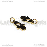 Ciondolo Mano di Fatima con cuore in Acciaio Inox Dorato 15x9.5x1.2mm