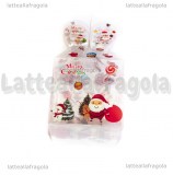 Scatola in PVC trasparente Fantasia Natale 85x85x170mm