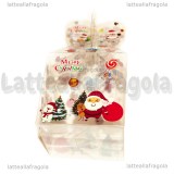 Scatola in PVC trasparente Fantasia Natale 85x85x170mm