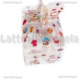 Scatola in PVC trasparente Fantasia Natale 85x85x170mm