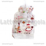 Scatola in PVC trasparente Fantasia Natale 85x85x170mm