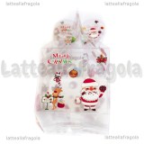 Scatola in PVC trasparente Fantasia Natale 85x85x170mm