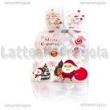Scatola in PVC trasparente Fantasia Natale 85x85x170mm