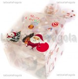 Scatola in PVC trasparente Fantasia Natale 85x85x170mm