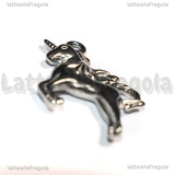 Ciondolo Unicorno 3D in Acciaio Inox 26x27x4mm