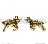 Ciondolo Unicorno 3D in Acciaio Inox Dorato 26x27x4mm