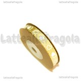 10 Metri Nastro in Poliestere Cuori bianchi sfondo Oro 10mm