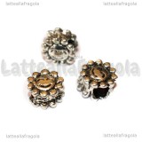 Sole Foro largo in metallo argento antico 10.5x7mm