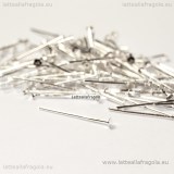 50 Chiodi o Spilli a T Silver Plated da 20mm