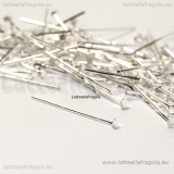 50 Chiodi o Spilli a T Silver Plated da 24mm