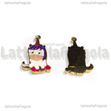 Charm Unicorno in Acciaio Inox dorato smaltato 14x8.5mm