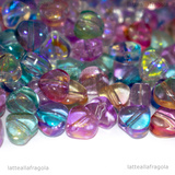 5 Cuori in Vetro colori misti 5.5x6mm