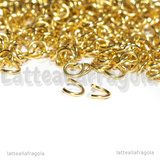 50 Anellini apribili in Acciaio Gold Plated 5x0.8mm